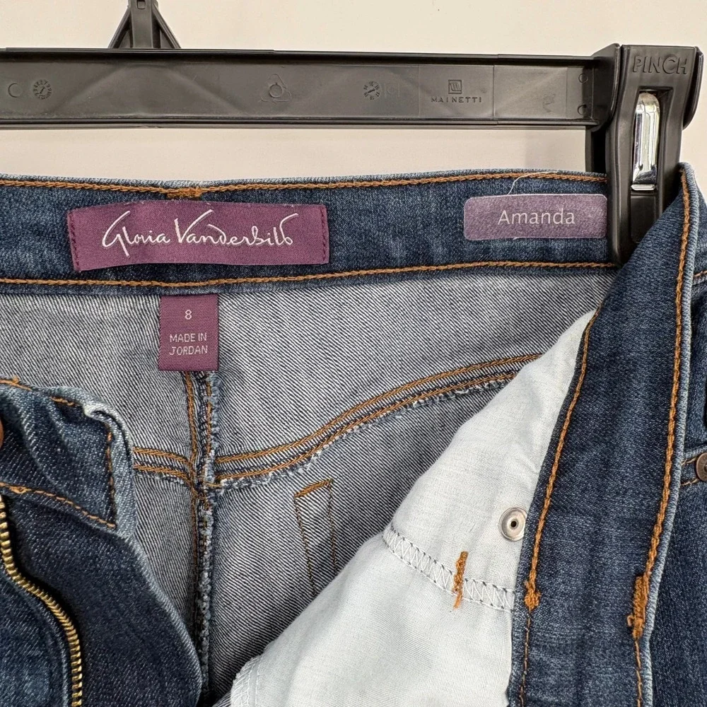 Gloria Vanderbilt Amanda Jeans Womens 8 Average Dark Wash High Rise Tapered‎ Leg